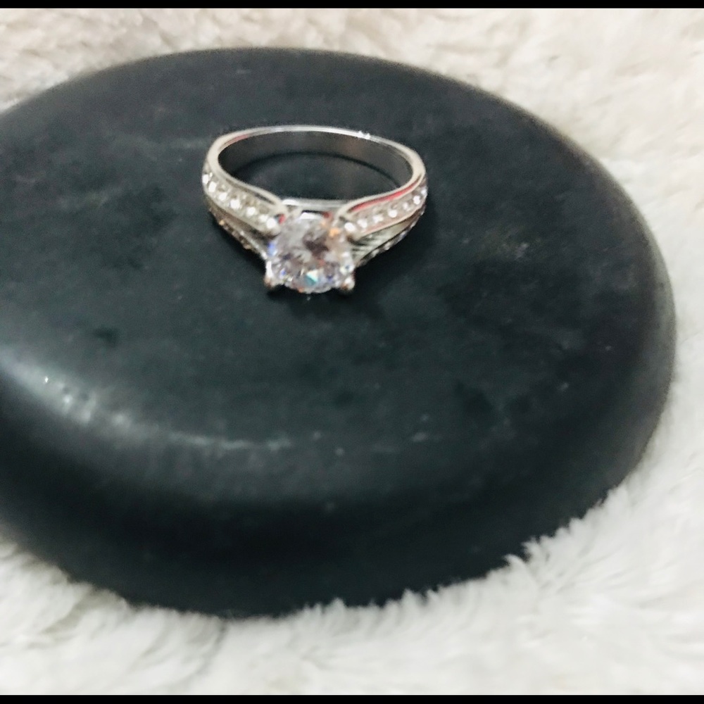 CZ Sterling Silver Plated Ring